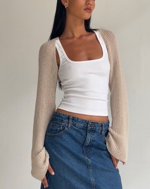 Motel Rocks Nobila Shrug Genser Dame Beige | XLS2750GZ