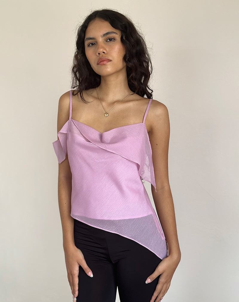 Motel Rocks Davila Chiffon Tank Top Dame Rosa | YWI4679ZB