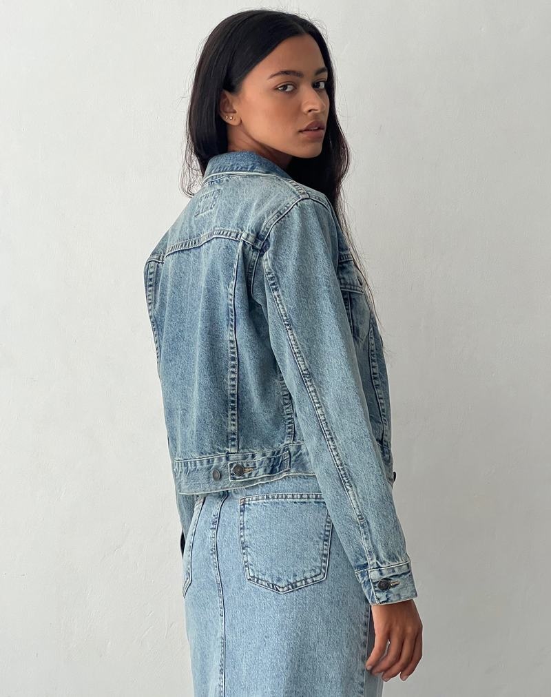 Motel Rocks Fitted Denim Jakker Dame Blå | IHG376CS