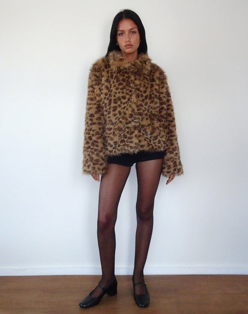 Motel Rocks Joji Crop Faux Fur Jakker Dame Brune | OSL2797DM