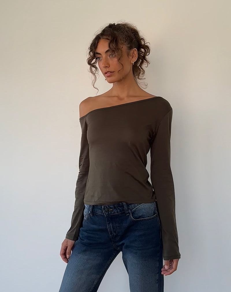 Motel Rocks Ledez Asymmetrical Slouchy T-skjorte Dame Grønn | JPL5455YN