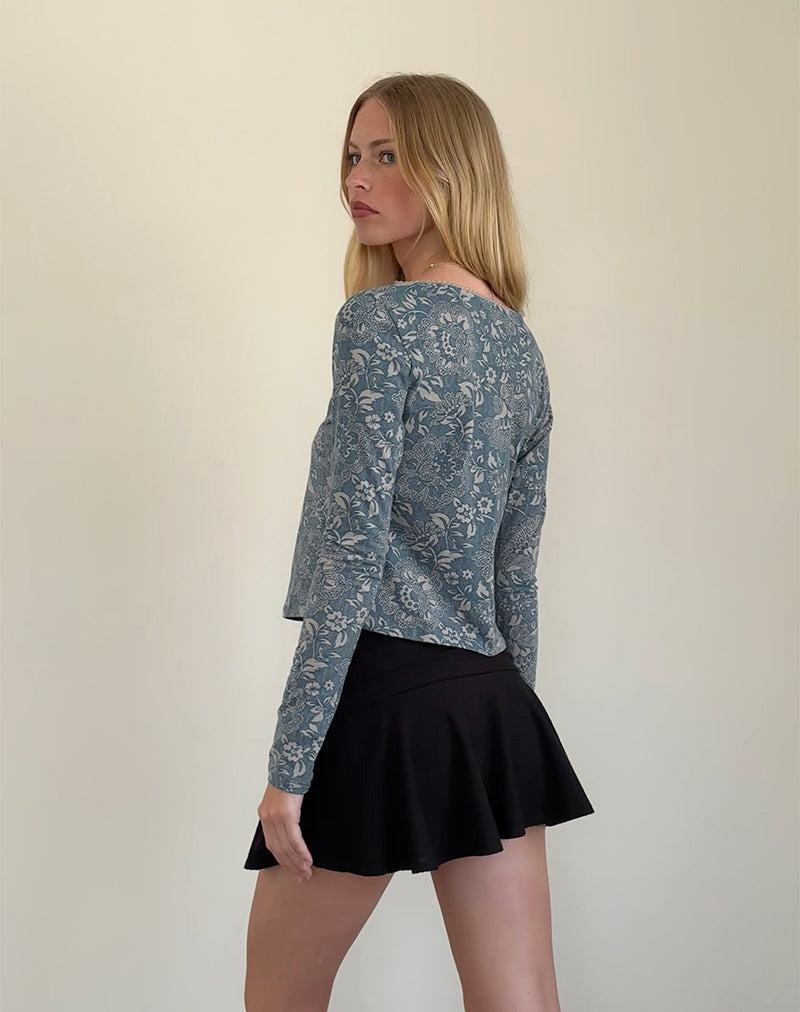 Motel Rocks Libby Cardigan T-skjorte Dame Blå | LTF2351RT