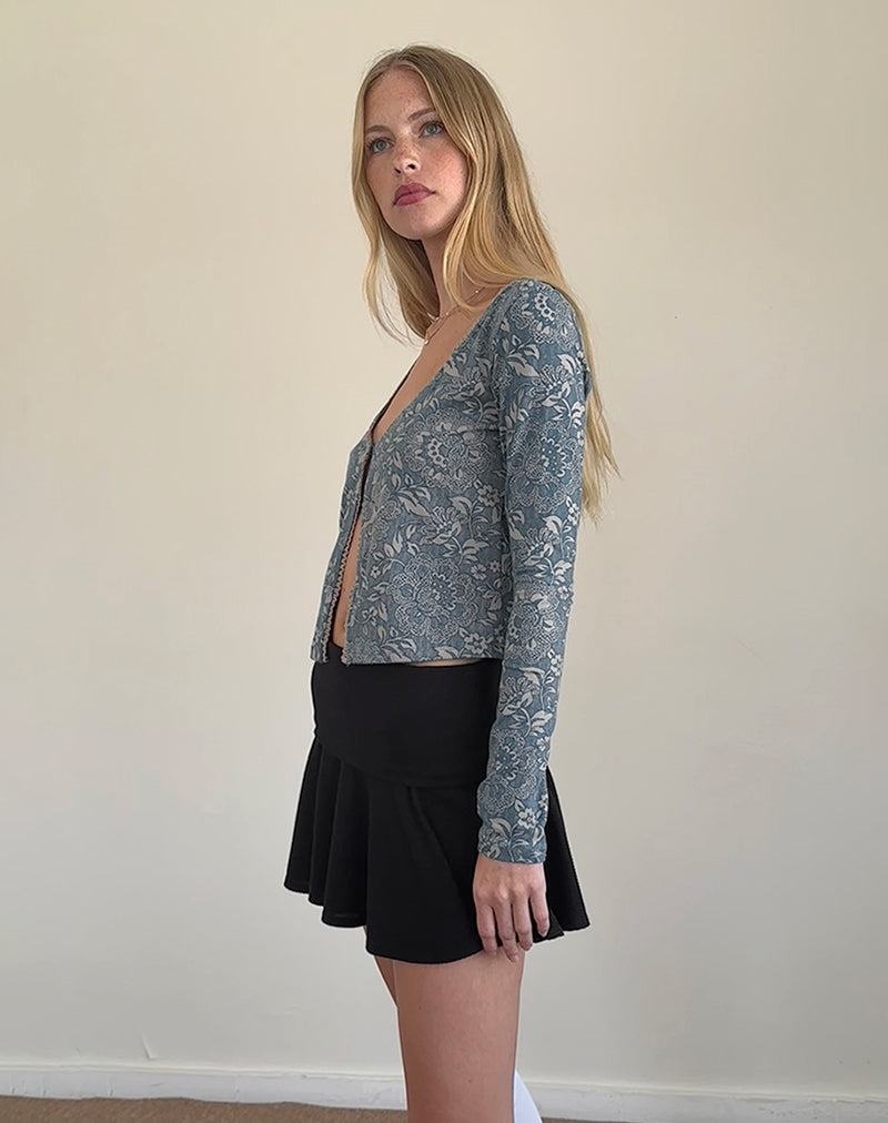 Motel Rocks Libby Cardigan T-skjorte Dame Blå | LTF2351RT