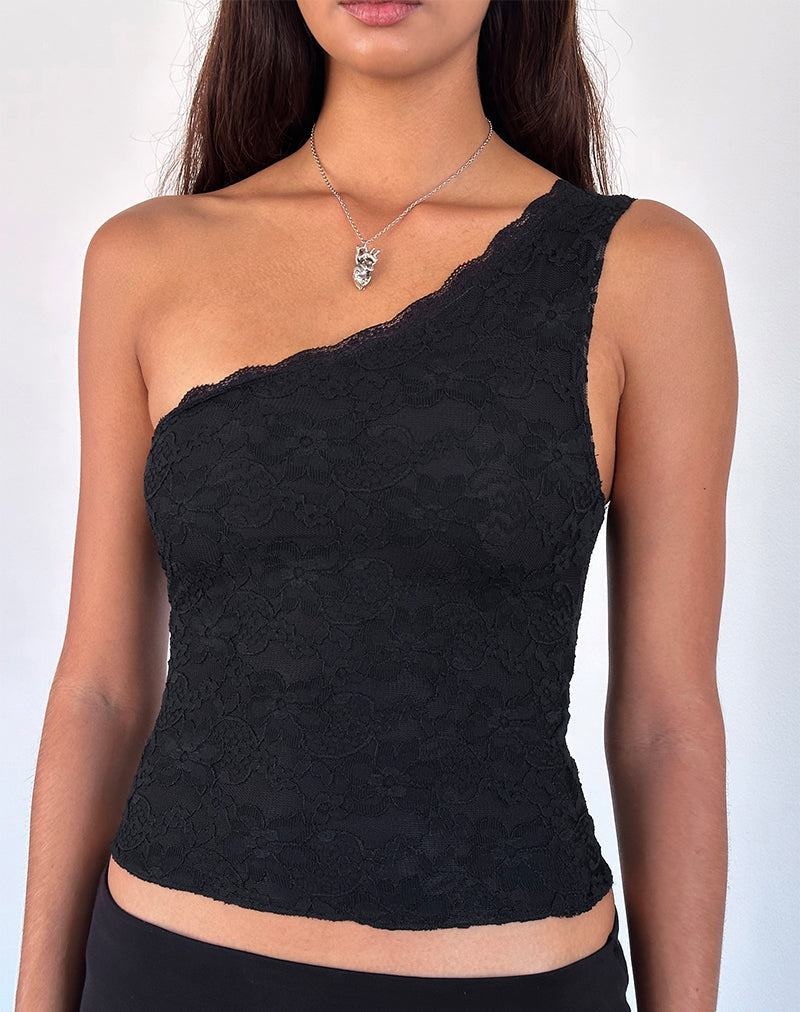 Motel Rocks Moira One Shoulder Blonder Vest Dame Svarte | VVP4345QR