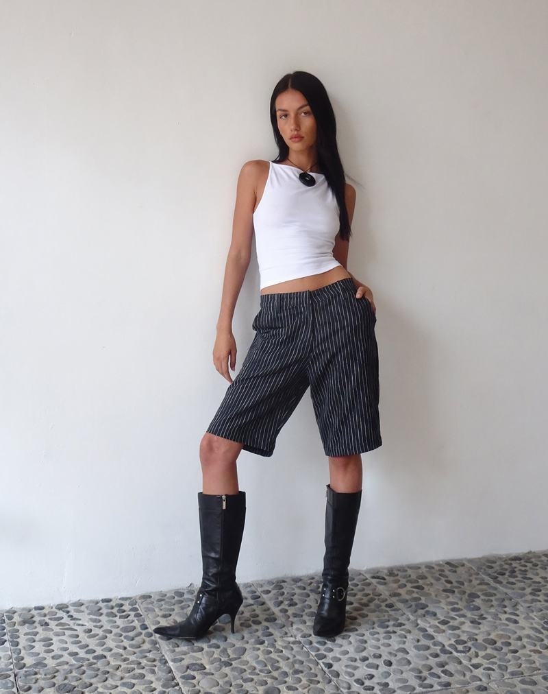 Motel Rocks Motel X Jacquie Tabaru Longline Shorts Dame Svarte | EQW685NZ