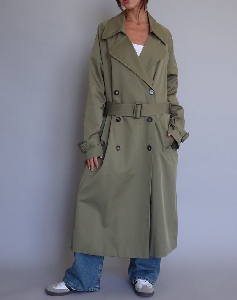 Motel Rocks Orcati Trenchcoat Dame Khaki | USM2548LW