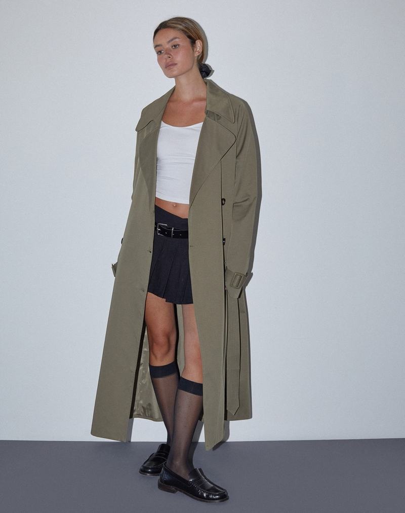 Motel Rocks Orcati Trenchcoat Dame Khaki | USM2548LW