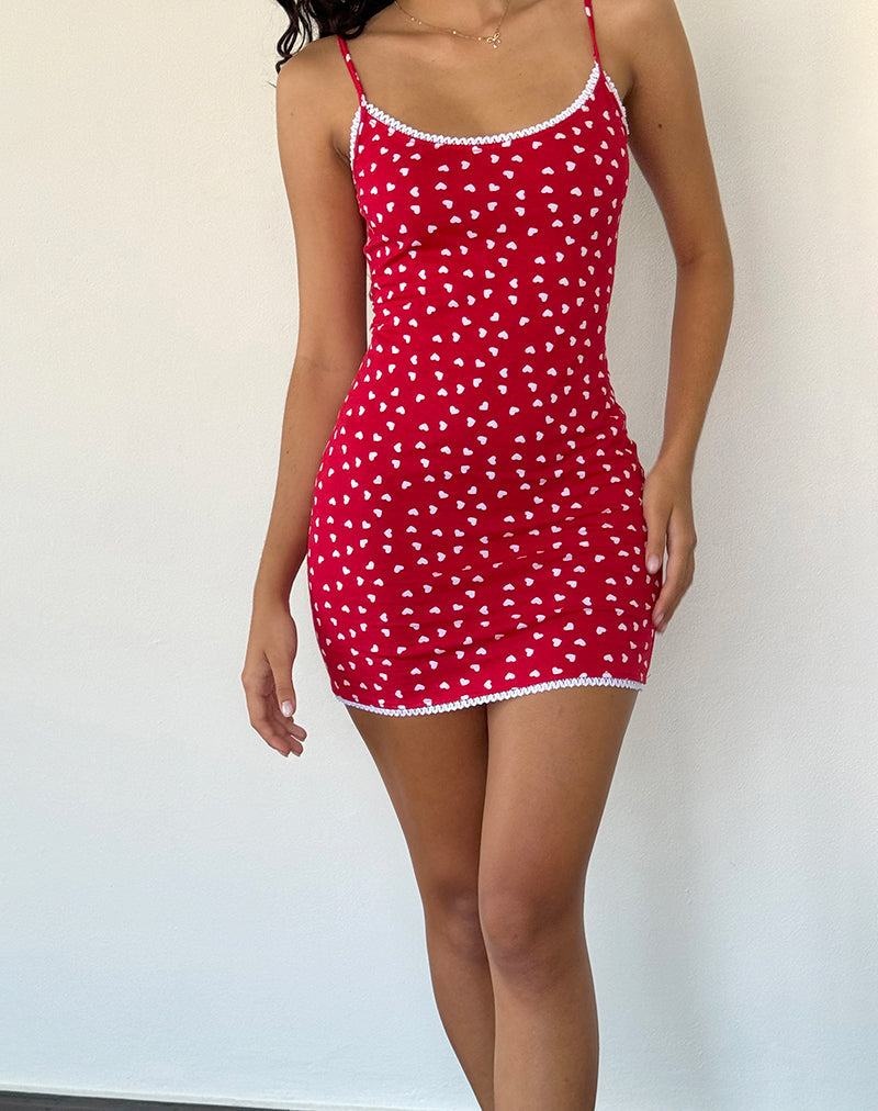 Motel Rocks Riniki Bodycon Mini Kjole Dame Rød | UTG5743UH