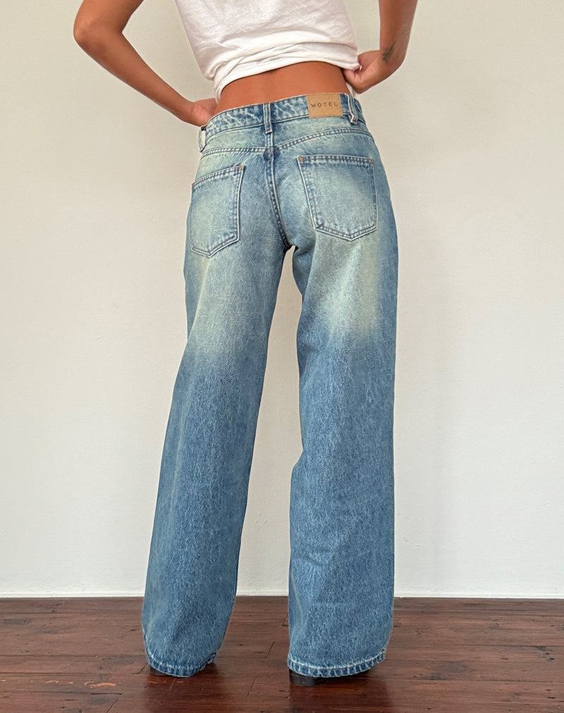 Motel Rocks Roomy Extra Brede Low Rise Jeans Dame Grønn | SUY8229QA