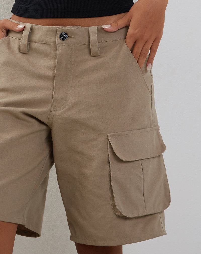 Motel Rocks Saito Longline Cargo Shorts Dame Grå | XRP4360ED