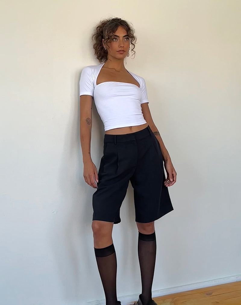 Motel Rocks Sintya Tailored Capri Shorts Dame Marineblå | ZRK7989HG