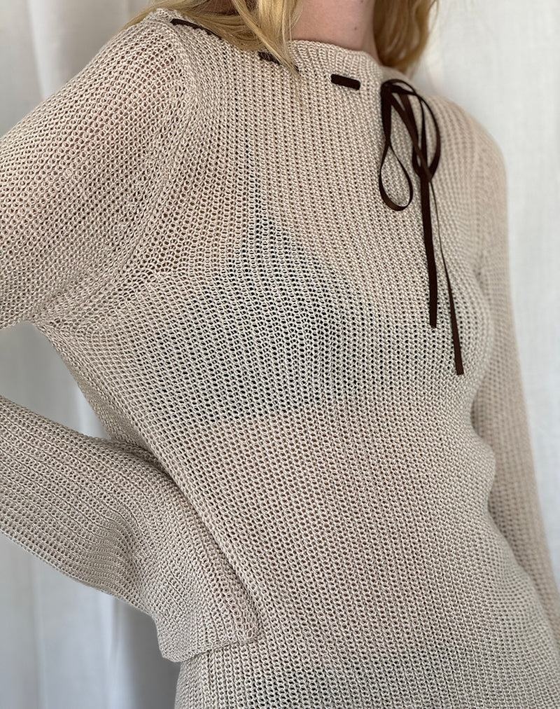 Motel Rocks Valorie Knit Genser Dame Beige | FXX811DL